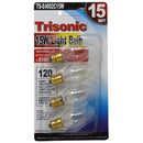 15 Watt Clear Light Bulb For Salt Lights 120v Brass Base, 4 Count