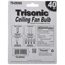 40 Watt Ceiling Fan Bulb 120v 500 Lumen Frosted Medium Base 2 Count