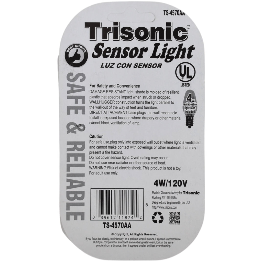 4 Watt Automatic Sensor Night Light - Damage Resistant - UL Listed ...