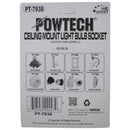 Ceiling Mount Light Bulb Socket - 125v - 15A - 1875w