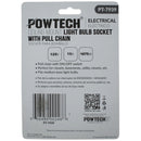 Ceiling Mount Light Bulb Socket w/ Pull Chain - 125v - 15A - 1875w