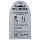 6 Ft. (1.8m) Printer USB Cable "A" Plug to "B" Plug (USB 2.0 Cable)