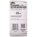 22 Piece Screwdriver and Socket Set with T Handle