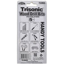 5-Piece Wood Drill Bit Set Assorted Sizes for Woodworking