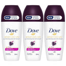 Dove Go Fresh Acai Berry & Water Lily Scent Roll On Deodorant 1.7oz (Pack of 3)