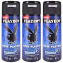 Super Playboy by Playboy 24 Hour Men Deodorant Body Spray, 5.0oz (Pack of 3)