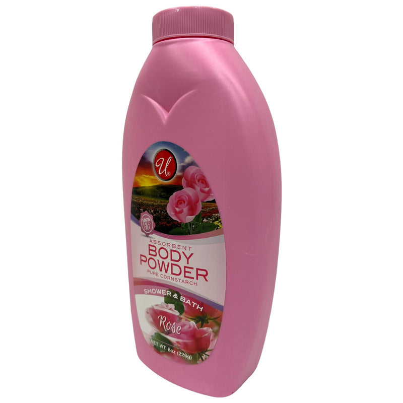 Rose Scented Absorbent Body Powder - 100% Talc Free, 8oz. (226g)
