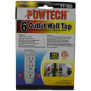 6 Outlet Wall Tap w/ Surge Protection & Swivel Function (300 Joules) - UL Listed