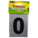 1 Count Self-Adhesive Aluminum House Number 0 Sign (3.5" x 2.75")
