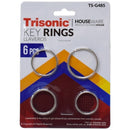 6 Pack Assorted Size Split Key Rings