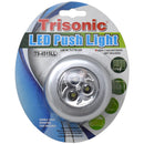 2 3/4" 3 LED Circle Push Light - Silver Color - AAA Battery Operated