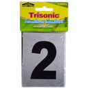 1 Count Self-Adhesive Aluminum House Number 2 Sign (3.5" x 2.75")