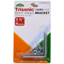 2-1/2 Inch 2.5" Right Angle Bracket with Screws – 4 Piece Set