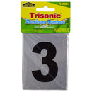 1 Count Self-Adhesive Aluminum House Number 3 Sign (3.5" x 2.75")