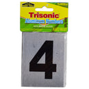1 Count Self-Adhesive Aluminum House Number 4 Sign (3.5" x 2.75")
