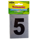 1 Count Self-Adhesive Aluminum House Number 5 Sign (3.5" x 2.75")