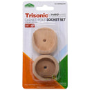 2 Pack 1 5/6 inch x 2/3 inch Wooden Closet Pole Socket Set