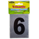 1 Count Self-Adhesive Aluminum House Number 6 Sign (3.5" x 2.75")