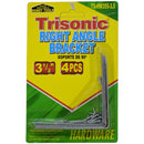 3-1/2 3.5" Inch Right Angle Bracket with Screws – 4 Piece Set