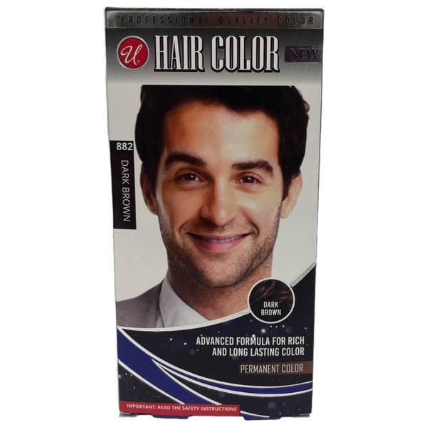 Dark Brown #882 Men Permanent Hair Color - Advanced Formula Kit