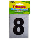 1 Count Self-Adhesive Aluminum House Number 8 Sign (3.5" x 2.75")