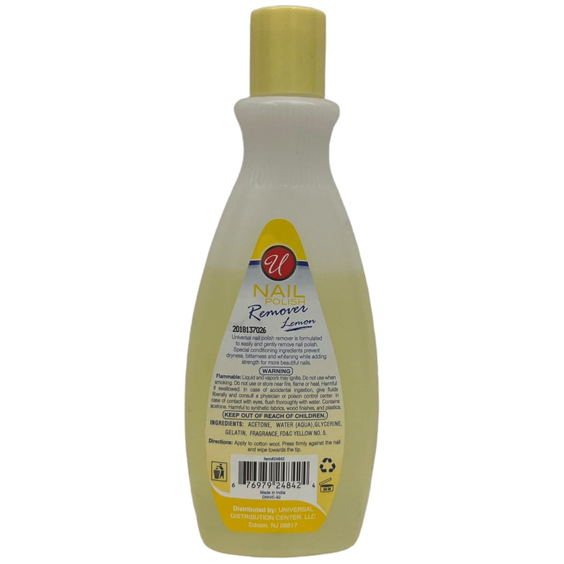 Nail Polish Remover - Lemon Scented - Quick & Clean, 8oz. (236ml)