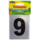 1 Count Self-Adhesive Aluminum House Number 9 Sign (3.5" x 2.75")