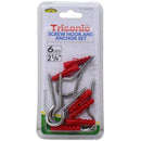 6 Pack 2-1/8 inch Screw Hook and Wall Anchor Set