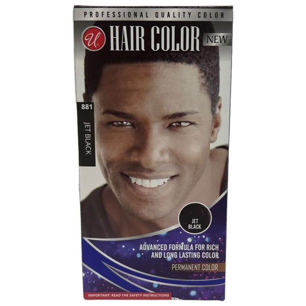 Jet Black #881 Men Permanent Hair Color - Advanced Formula Kit