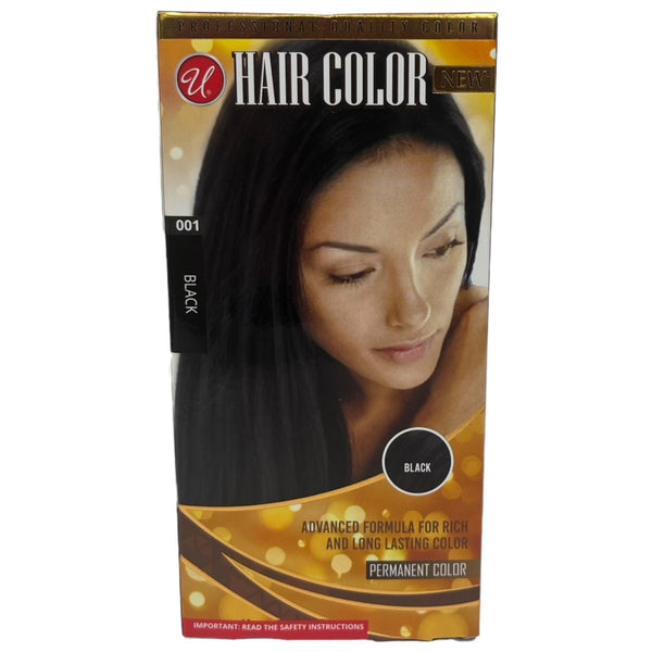 Black #001 Permanent Hair Color - Advanced Formula Kit