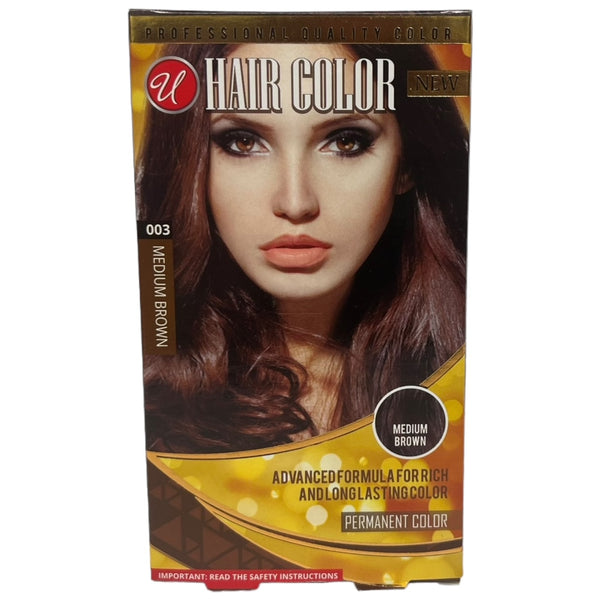 Medium Brown #003 Permanent Hair Color - Advanced Formula Kit