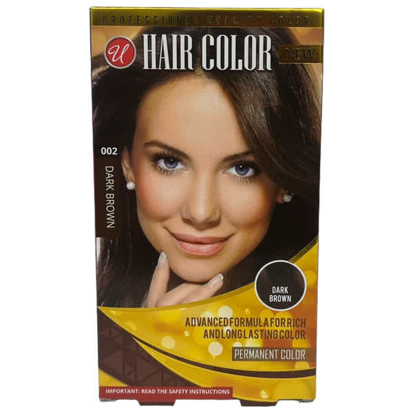 Dark Brown #002 Permanent Hair Color - Advanced Formula Kit
