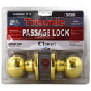 Polished Brass Passage Door Knob for Hall & Closet Doors