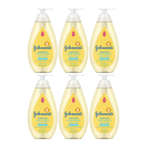Johnson's Baby Head-to-Toe Wash & Shampoo, 500ml (16.9 fl oz) (Pack of 6)