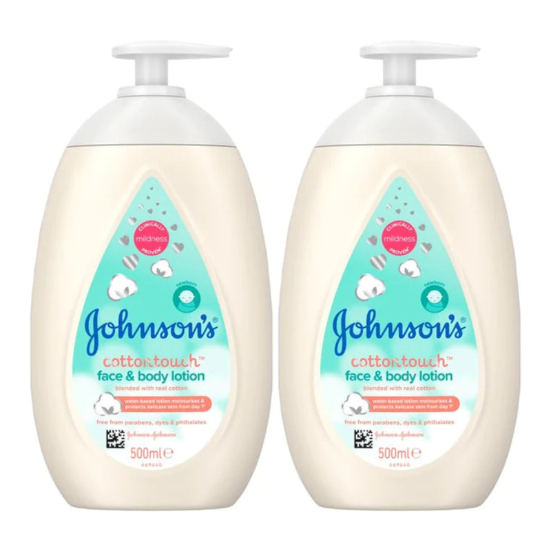 Johnson's Baby CottonTouch Face & Body Lotion, 500ml (16.9 oz) (Pack of 2)