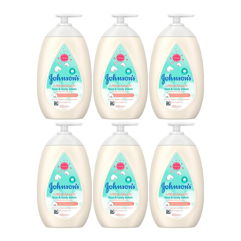 Johnson's Baby CottonTouch Face & Body Lotion, 500ml (16.9 oz) (Pack of 6)