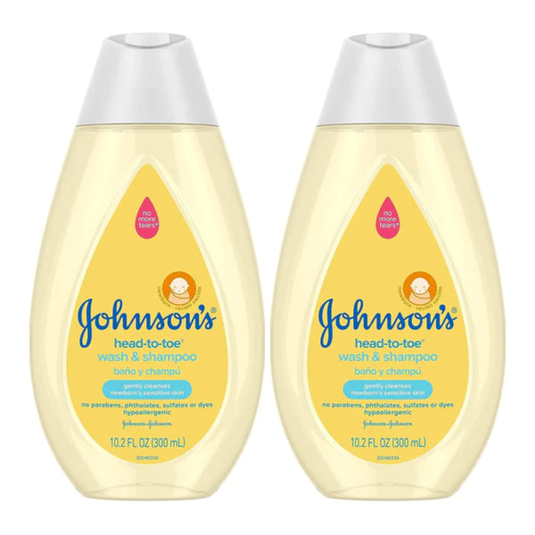 Johnson's Baby Head-to-Toe Wash & Shampoo, 300ml (10.2 fl oz) (Pack of 2)