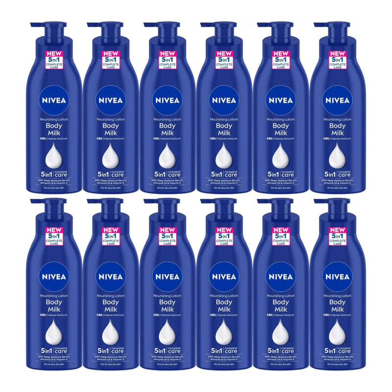 Nivea 5-in-1 Nourishing Body Lotion - Body Milk, 13.5oz (400ml) (Pack of 12)