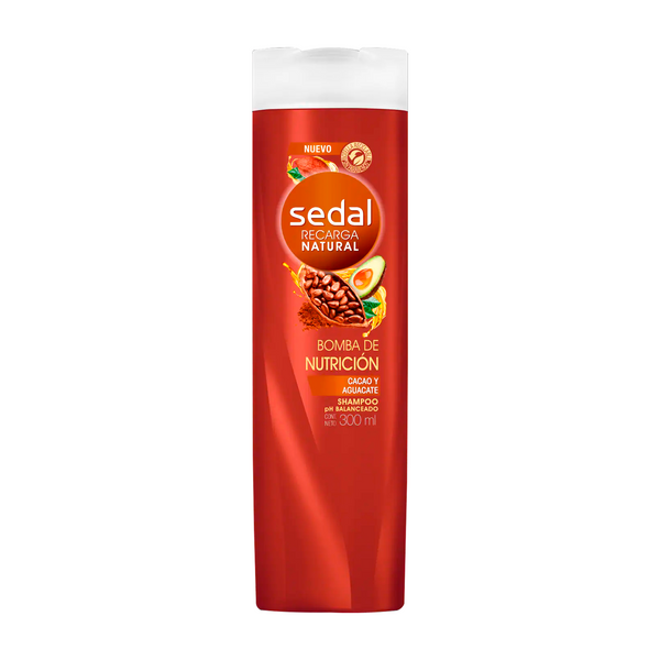 Sedal Bomba De Nutricion Cacao Y Aguacate Shampoo, 300ml (10.15oz.)