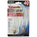 40 Watt Clear Turn-Tip Shaped Candelabra Base Bulbs, 2 Count