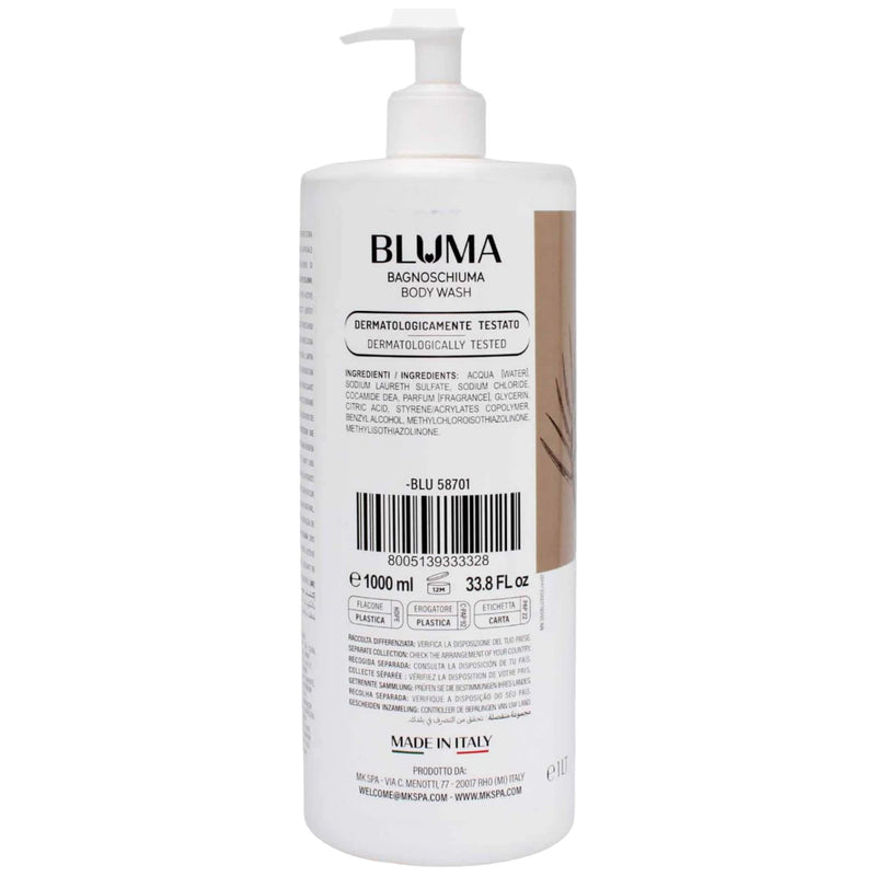 Bluma Bagnoschiuma Body Wash - Coconut (Made in Italy), 33.8oz