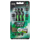 3 Count x Smooth Touch 6 Blade Lubricated Razors for Sensitive Skin (Green)