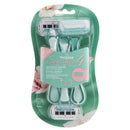 3 Count x Modess Sensitive 4 Blade Disposable Razors (Blue)