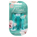 3 Count x Modess Mini Bikini Razors w/ Stainless Steel Blades (Blue)