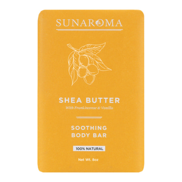 Sunaroma Soothing Body Bar Shea Butter Frankincense & Vanilla, 8oz
