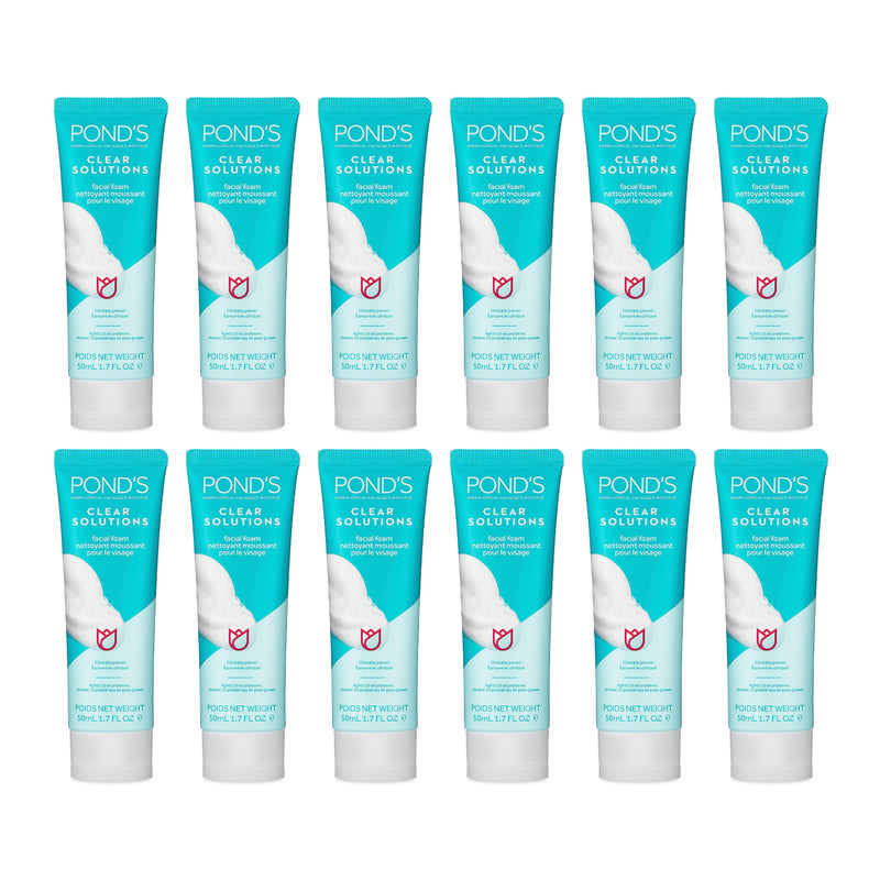 Pond's Clear Solutions Facial Foam, 50ml (Pack of 12)