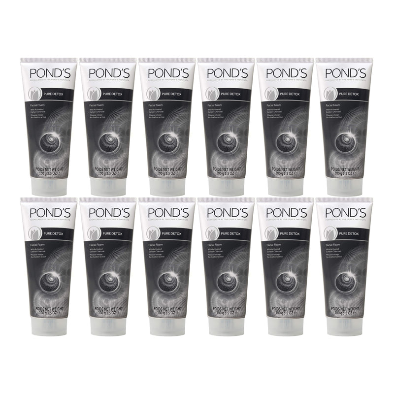 Pond's Pure Detox Facial Foam Activated Carbon Charcoal, 100g (Pack of 12)