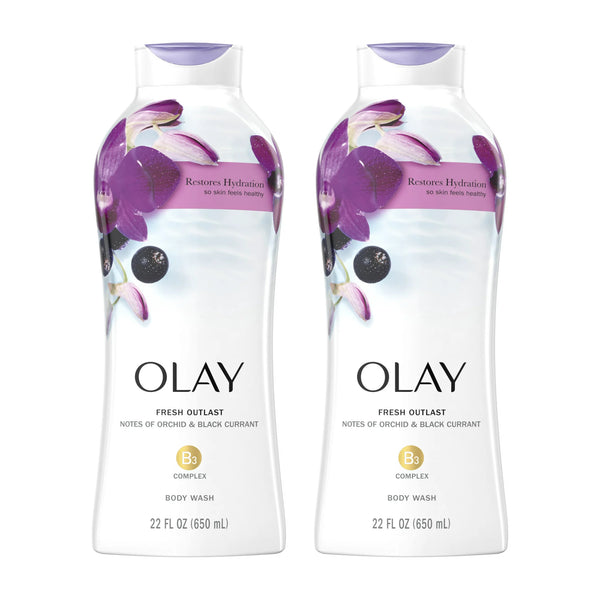 Olay Fresh Outlast Body Wash With Orchid & Black Currant, 700ml (Pack of 2)