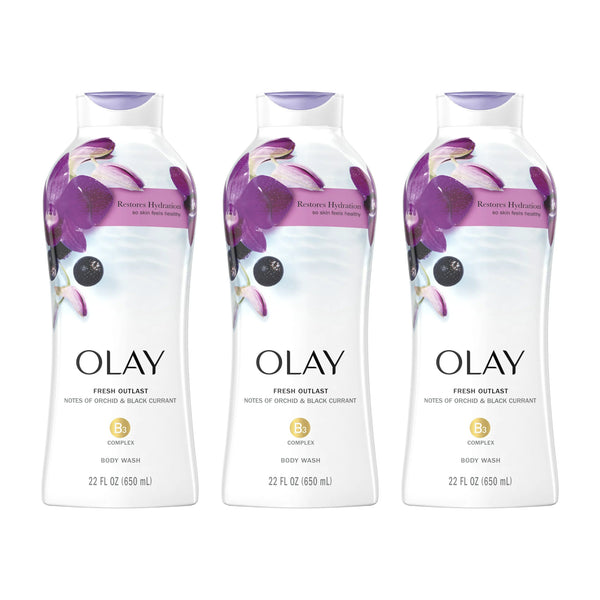 Olay Fresh Outlast Body Wash With Orchid & Black Currant, 700ml (Pack of 3)