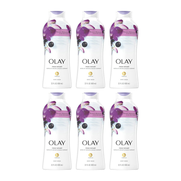 Olay Fresh Outlast Body Wash With Orchid & Black Currant, 700ml (Pack of 6)